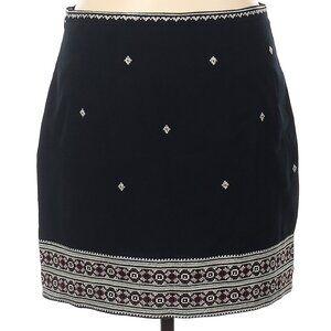 Madewell Summer Cotton Embroidered Black Gamine Skirt Size 6 TTS